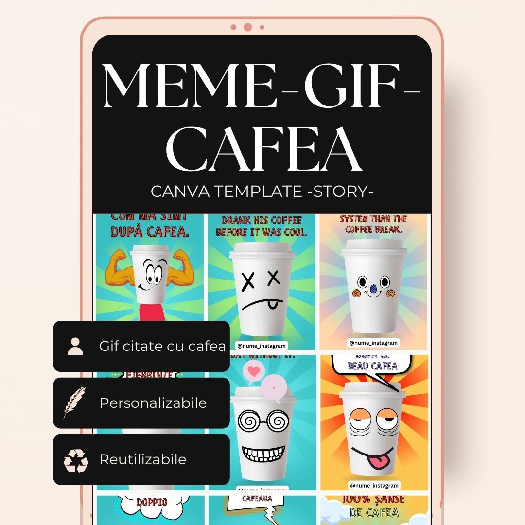 Template Story- Meme Cafea