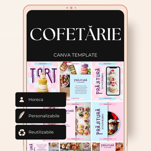 Template Postari Social Media pentru Cofetărie - set 1