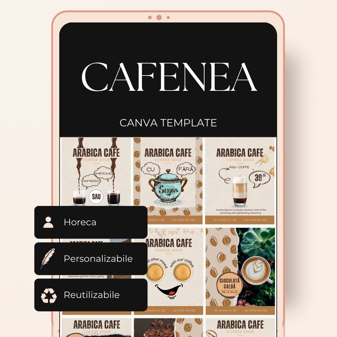 Template Postari Social Media pentru Cafenea -set 1